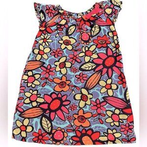 Hanna Andersson Floral Bright Dress Size 120 US Size 7 Multicolor Cotton